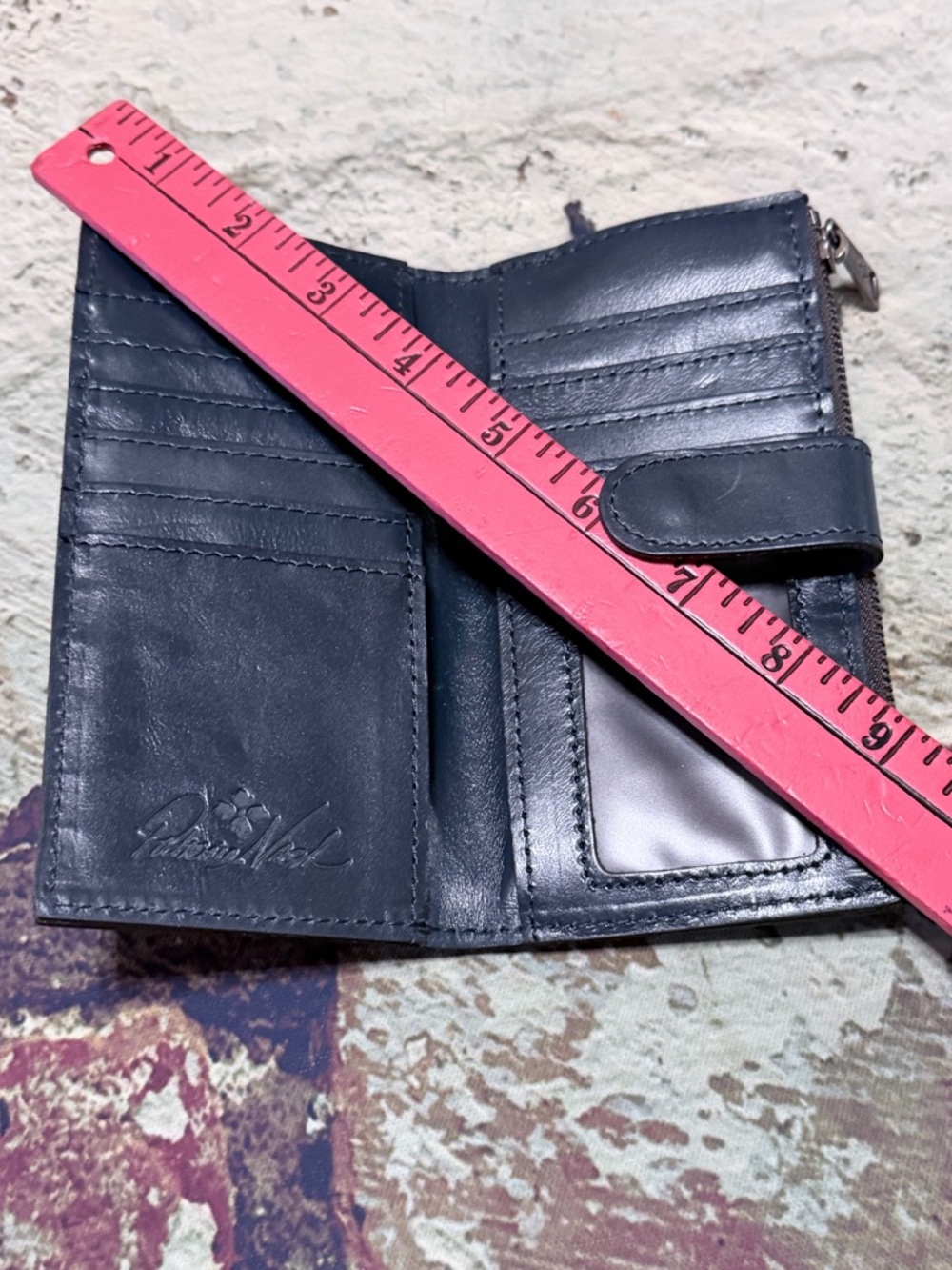 Dark Navy Leather Nazari Wallet by Patricia Nash - Picture 4 of 9